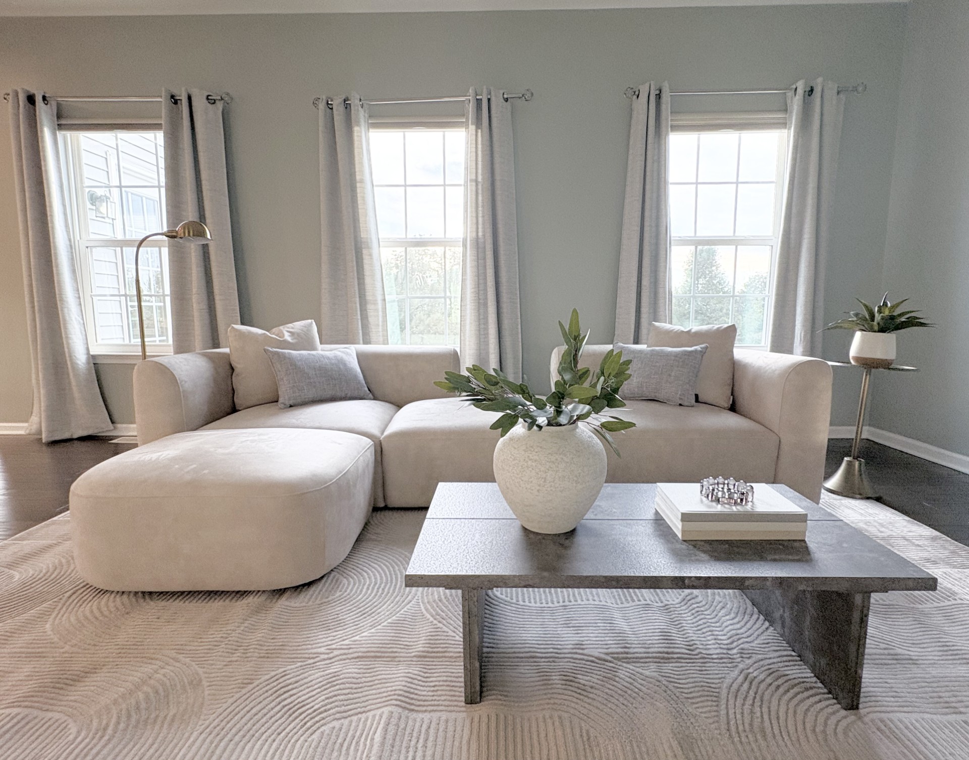 Staged living room at 1834 Halesworth Lane