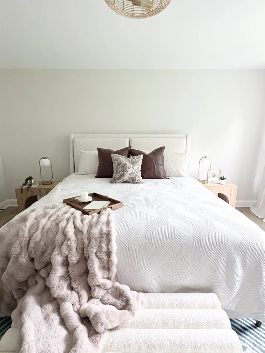 Occupied staging — styled bedroom